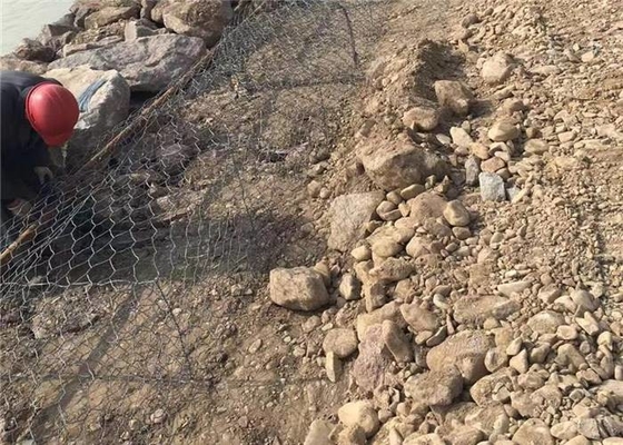 Cestas de gabião de malha de arame de 2,0 mm revestidas com zinco pesado proteção contra erosão do solo