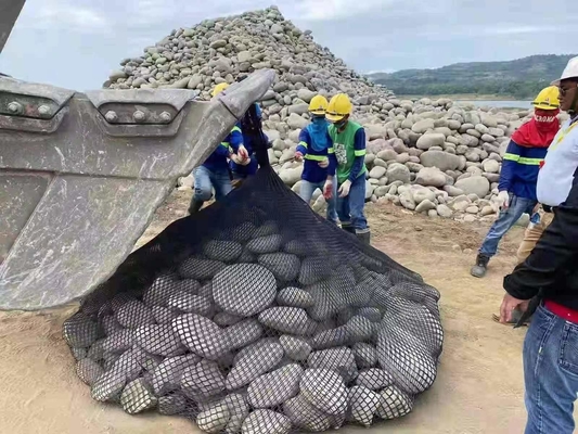 Unidade de filtragem de sacos de rocha de 2 toneladas para controlo de rios e obras de construção temporárias