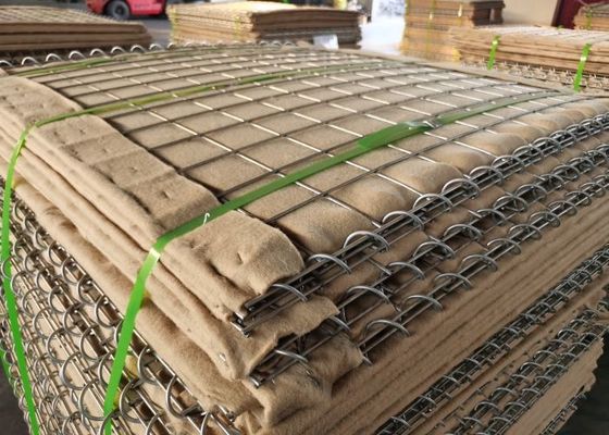 Barreiras de Defesa Dobráveis de Arame Galvanizado Preenchidas com Areia e Terra com Polipropileno Não Tecido e Design Empilhável