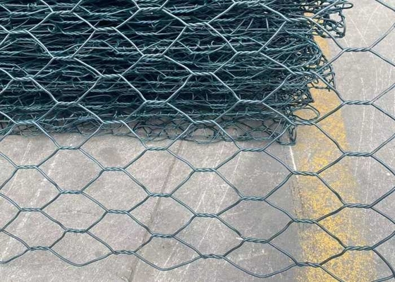 O PVC revestiu Gabion galvanizado Mesh Hexagonal 60x80mm para a engenharia civil