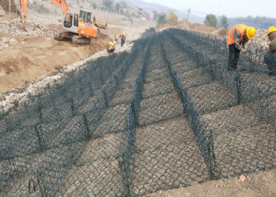 Revestimento de PVC  Gabion colchão malha de gavião tecida Gabion ISO9001 Proteção de inclinação aprovada Gabion cestas de colchão