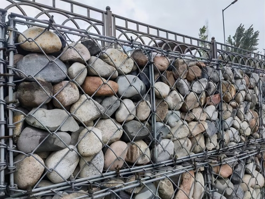 Caixa de gabião de arame de aço galvanizado resistente à corrosão para proteção da margem do rio