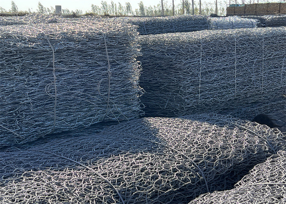 Cesto de gabião galvanizado 2x1x1m Malha de aço de fio duplo torcido 2,7mm