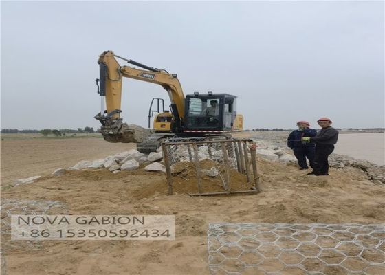Controle de inundações 4.0mm Gabion Malha Cage Para Stone Sack Gabion caixas de gabion rio de enchimento sacos de gabion gabions saco revestido de PVC