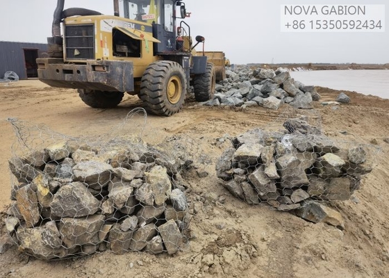 Controle de inundações 4.0mm Gabion Malha Cage Para Stone Sack Gabion caixas de gabion rio de enchimento sacos de gabion gabions saco revestido de PVC