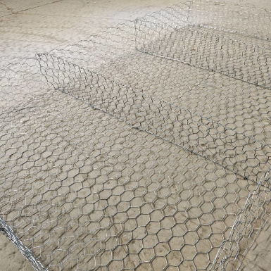 Malha de arame hexagonal revestida com PVC para gabiões para controle de erosão 10x12cm