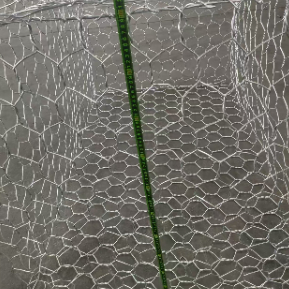 Malha de arame de gabião hexagonal revestida com PVC galvanizado para estabilização de encostas