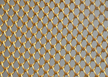 Cortina de rede metálica decorativa de alumínio ouro 6mm x 6mm divisor de sala personalizável