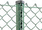 O Pvc de pouco peso revestiu a malha da cerca do elo de corrente verde/preto/cor azul