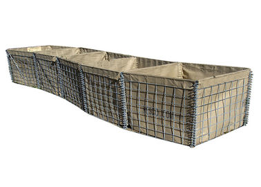 Barreiras defensivas verdes ou marrons para proteção itar / muro de contenção contra inundações