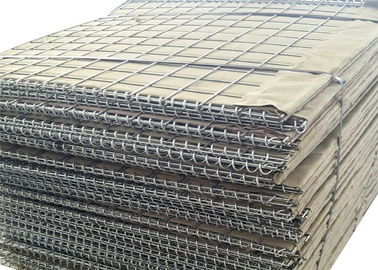 Barreiras defensivas verdes ou marrons para proteção itar / muro de contenção contra inundações